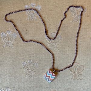 EUC Scrabble tile chevron necklace